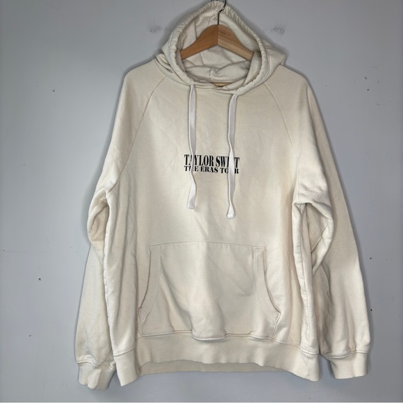 Taylor Swift The Eras Tour Cream Hoodie with Black Backside Print Size M - Picture 4 of 10